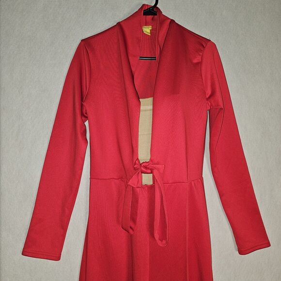 Red Jumpsuit Pants Set By DAISY Vintage Retro Sexy Club Stretchy Glam - Picture 6 of 12